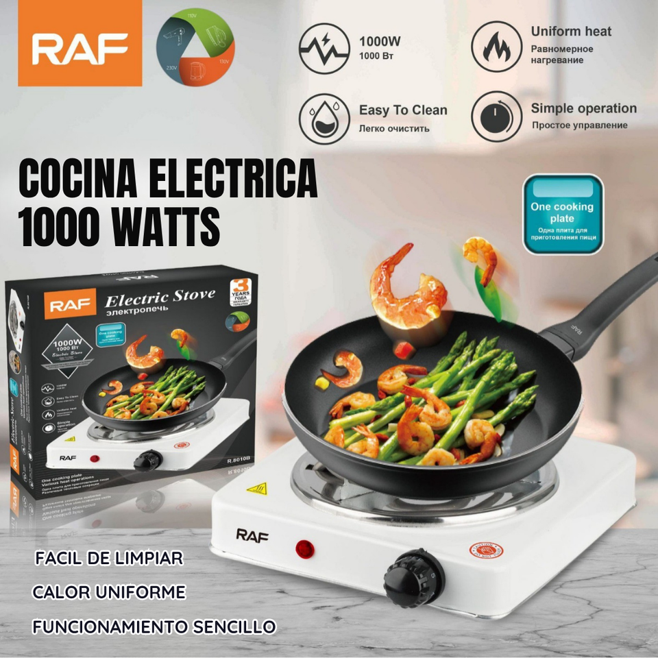 COCINA ELECTRICA PORTATIL 1000 WATTS