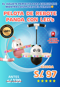 PELOTA DE REBOTE PANDA CON LUCES LED