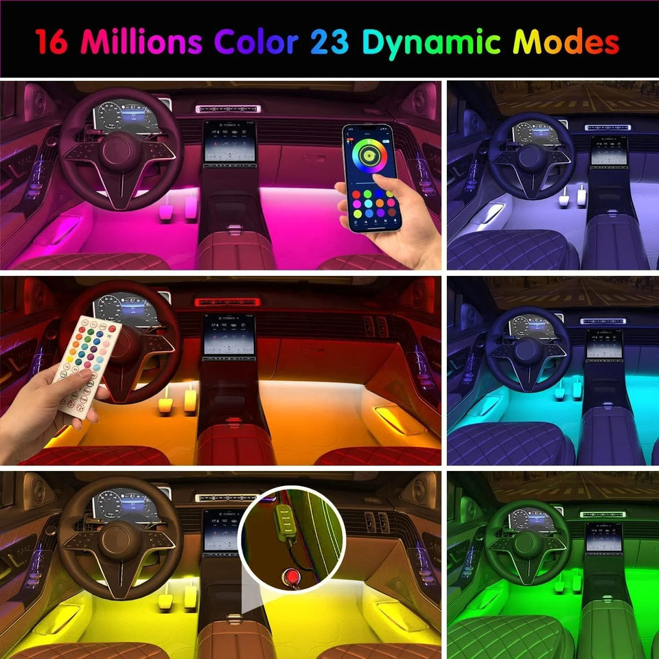 KIT 04 LUCES LED RGB PARA AUTO