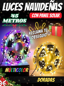 LUCES DE NAVIDAD 45 METROS CON PANEL SOLAR  + OBSEQUIO