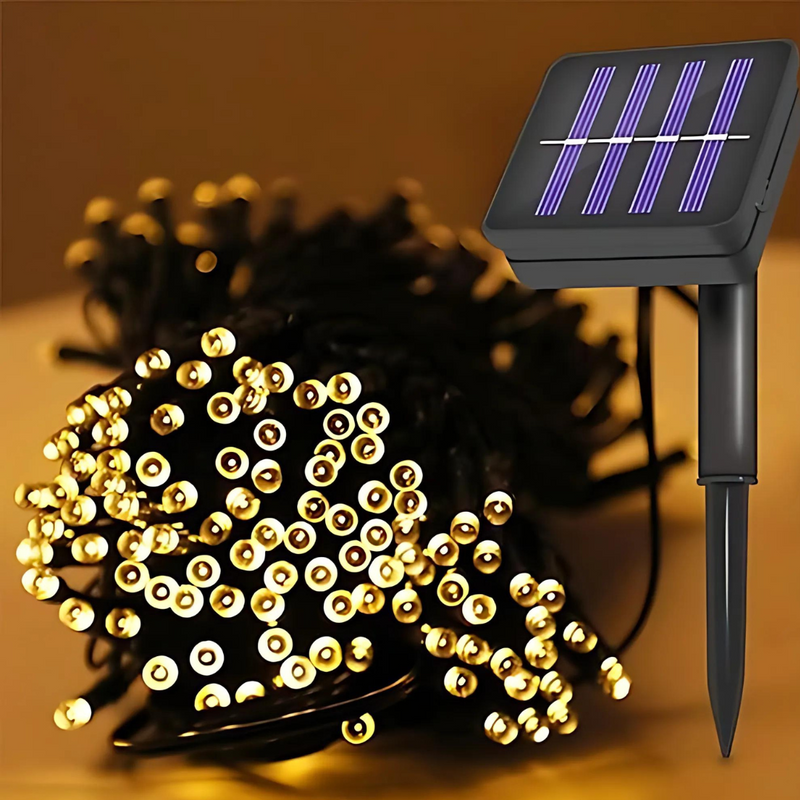 GUIRNALDA NAVIDEÑA CON PANEL SOLAR 25 METROS
