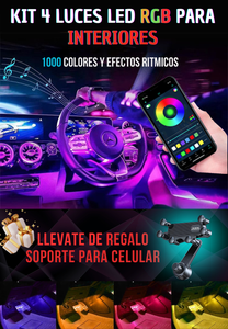 KIT 04 LUCES LED RGB PARA AUTO