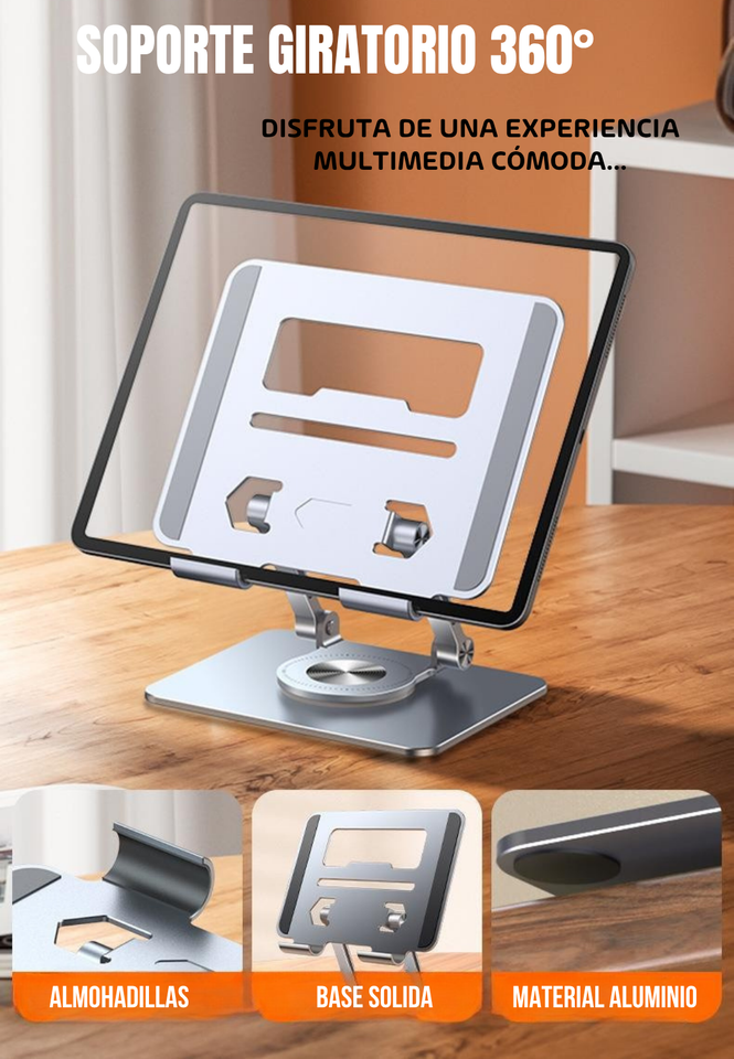SOPORTE GIRATORIO 360° CELULAR Y TABLET
