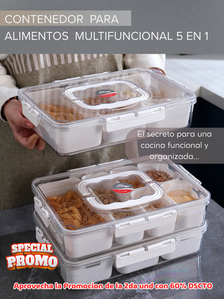 CONTENEDOR DE ALIMENTOS MULTIFUNCIONAL 5 EN 1
