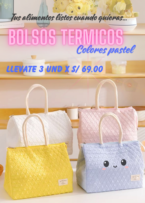 BOLSO TERMICO COLORES PASTEL