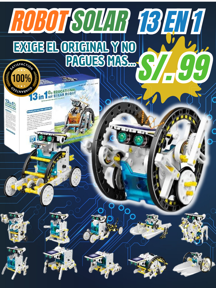 SET ROBOT CON PANEL SOLAR 13 MODELOS EN 1🤖