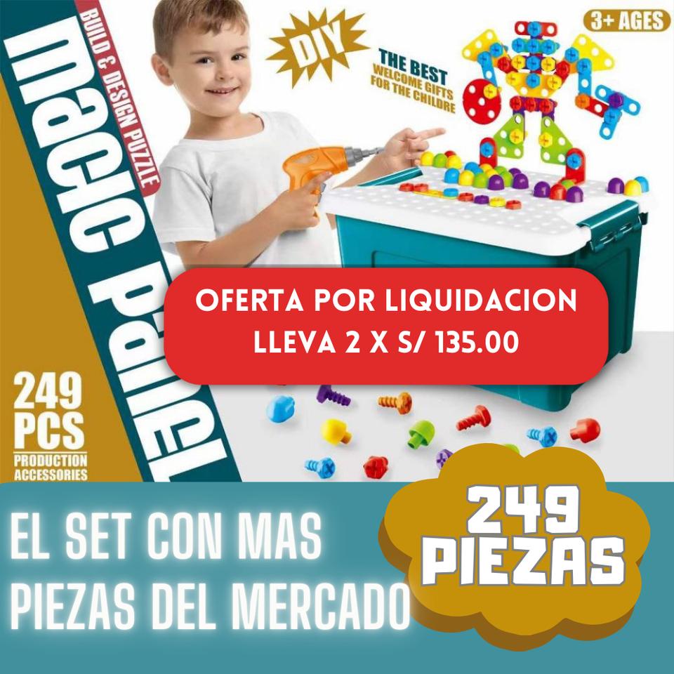 SET DE CONSTRUCCION 249 PIEZAS MONTESSORI